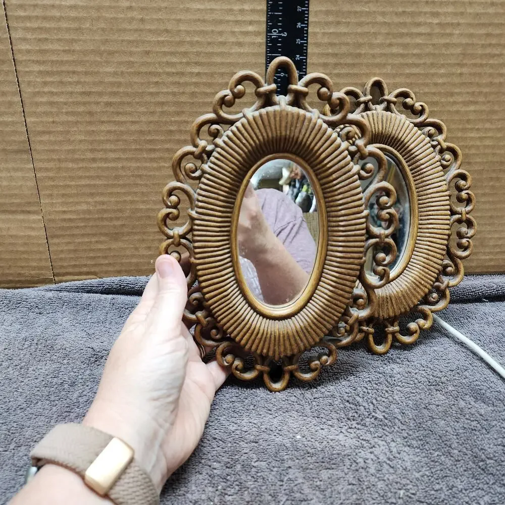 Vintage set of 3 plastic framed  Homco plastic frame mirror set W